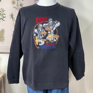 Vintage 90s Big Dogs Wrestling Hogan Austin WWF Parody Embroidered Sweatshirt M